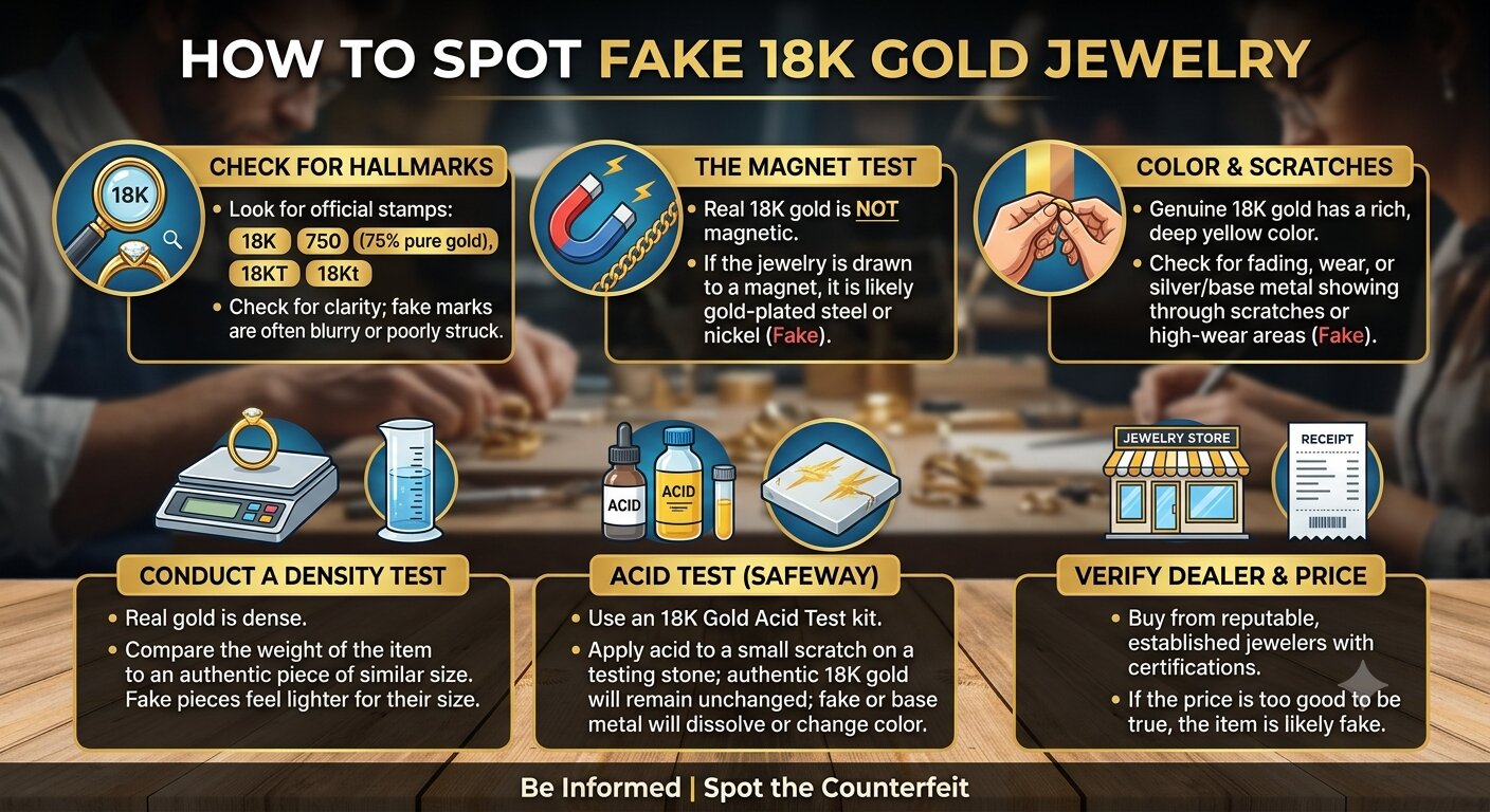 How to Spot Fake 18K Gold Jewelry